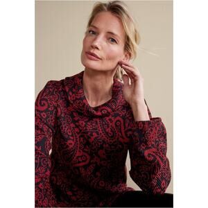 SOFT SURROUNDINGS Womens Kendra Waffle Top Size Large Cowl Neck Quiet Luxury